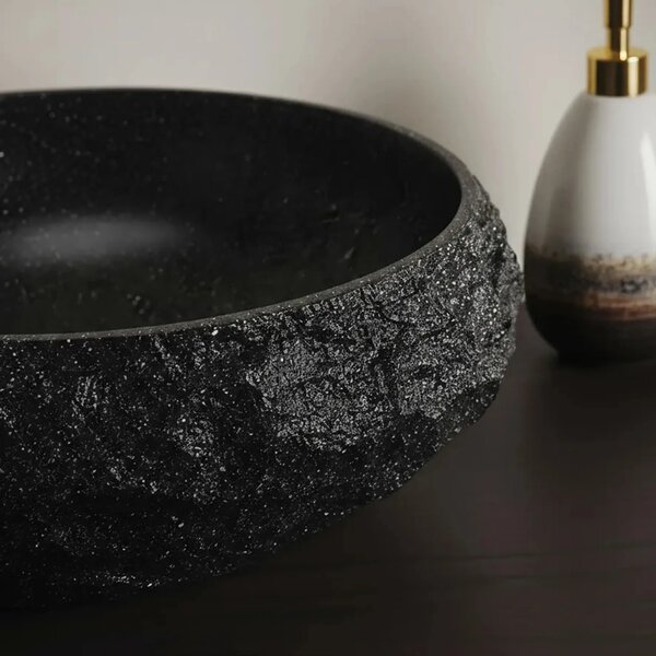 Lavabo da appoggio Rea Mika Black