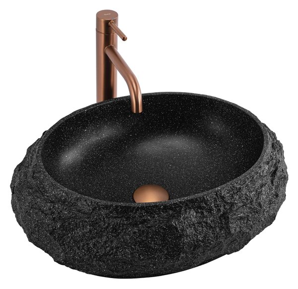 Lavabo da appoggio Rea Mika Black