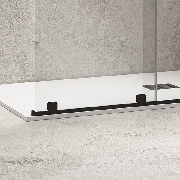 Kamalu box doccia walk in scorrevole 120 cm finitura nera | knm4000w-n