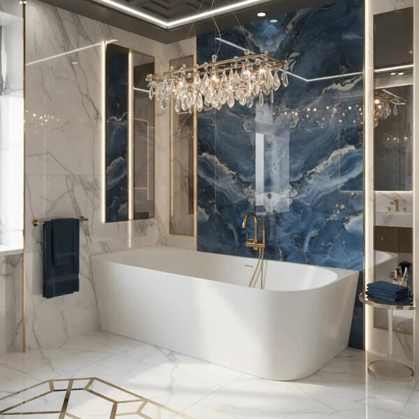 Vasca da bagno angolare in acrilico Bellanto Slim 170 Sinistra
