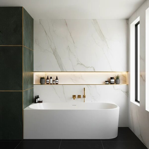Vasca da bagno angolare in acrilico Bellanto Slim 170 Sinistra