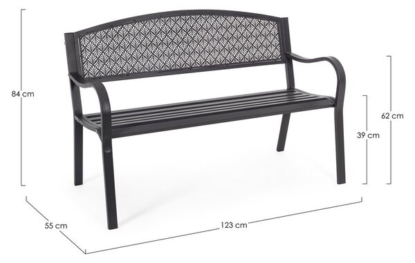 Panca da giardino color antracite in metallo Lizette – Bizzotto