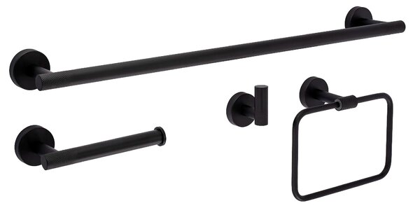 Set accessori da bagno GRID Black 4 pezzi