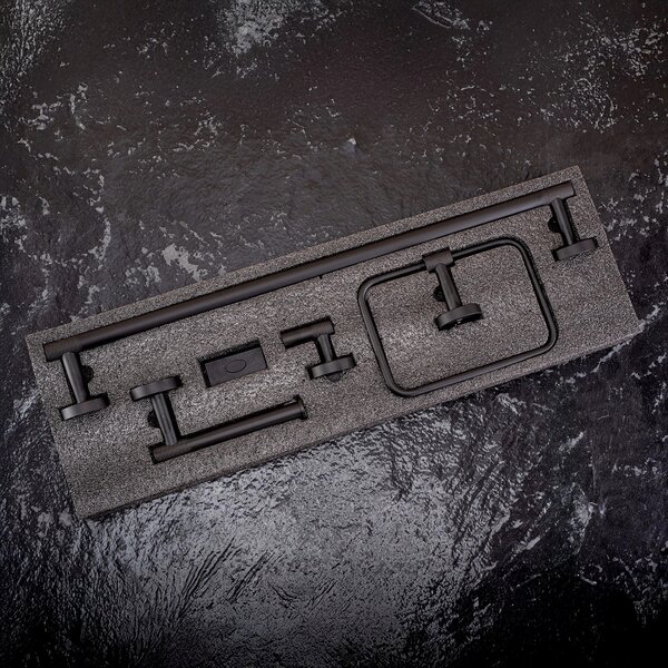 Set accessori da bagno GRID Black 4 pezzi