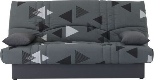 Divano a 3 posti modello Clic Clac - tessuto grigio effetto bikini - stile moderno - dimensioni: 190 cm di lunghezza x 92 cm di profondità - DREAM