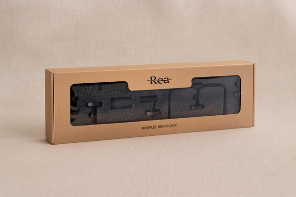 Set accessori da bagno GRID Black 4 pezzi