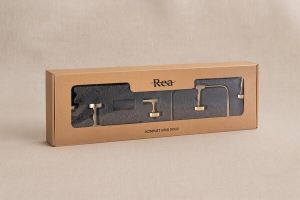Set accessori da bagno GRID Gold 4 pezzi