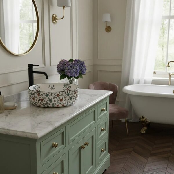 Lavabo da appoggio Rea Stefania Fiori