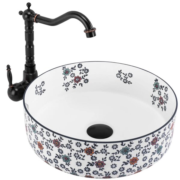 Lavabo da appoggio Rea Stefania Fiori