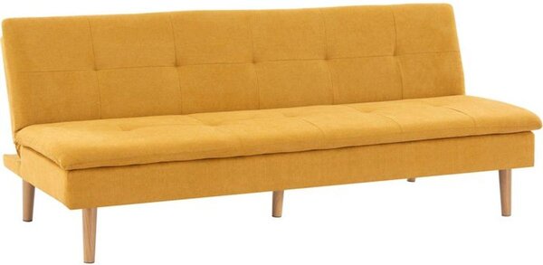 Divano letto - 3 posti - AGATHE - Tessuto senape - 180 x 74 x 72 cm