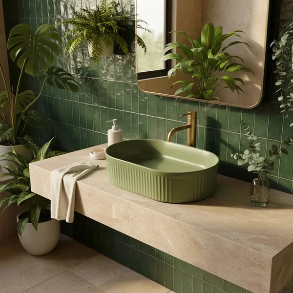 Lavabo da appoggio Rea Vanda Pistachio Matt
