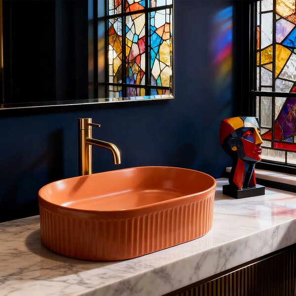 Lavabo da appoggio Rea Vanda Cinnamon Matt