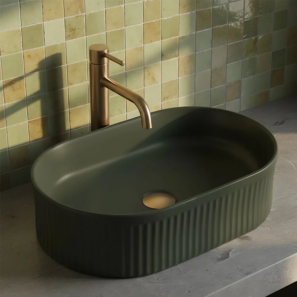 Lavabo da appoggio Rea Vanda Olive Matt