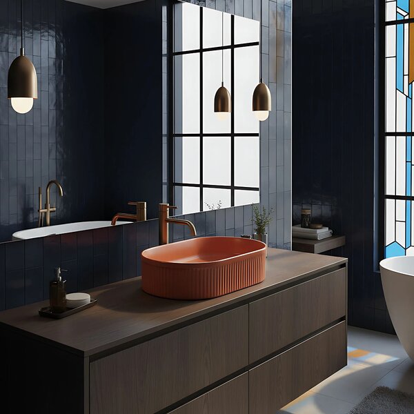 Lavabo da appoggio Rea Vanda Cinnamon Matt