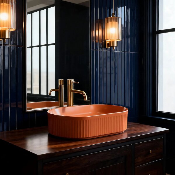 Lavabo da appoggio Rea Vanda Cinnamon Matt