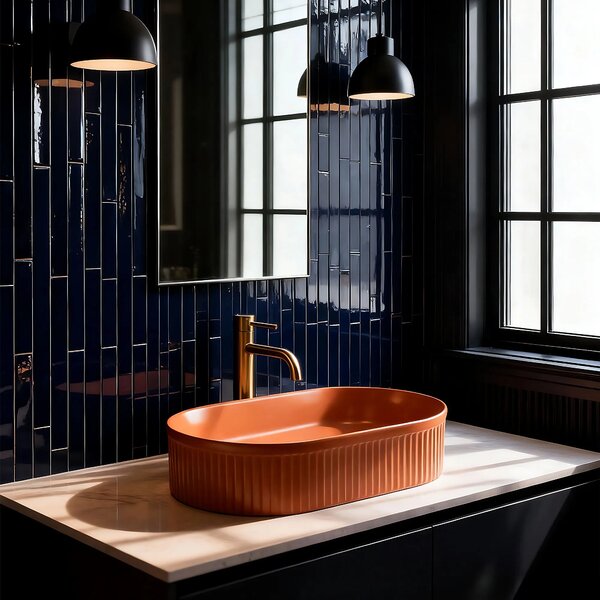 Lavabo da appoggio Rea Vanda Cinnamon Matt