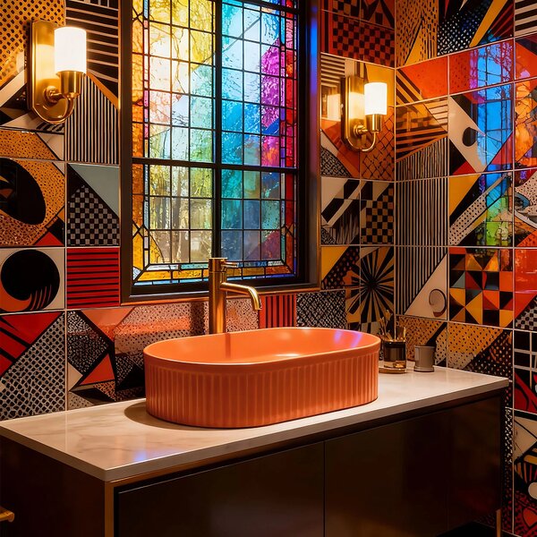 Lavabo da appoggio Rea Vanda Cinnamon Matt
