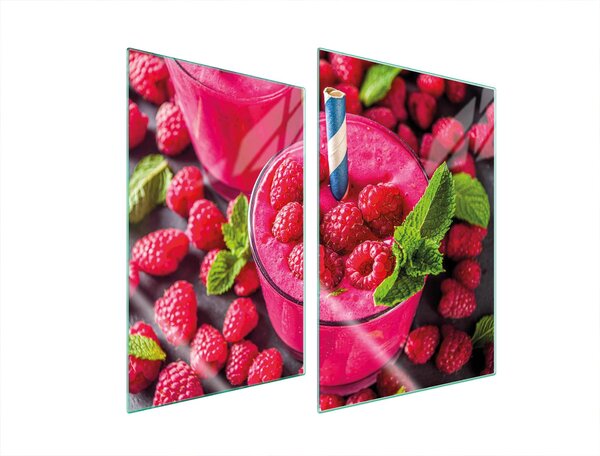 Piastre copri fornelli 2 pezzi 35x52 Copri piano cottura in ceramica tagliere in vetro rosa lampone
