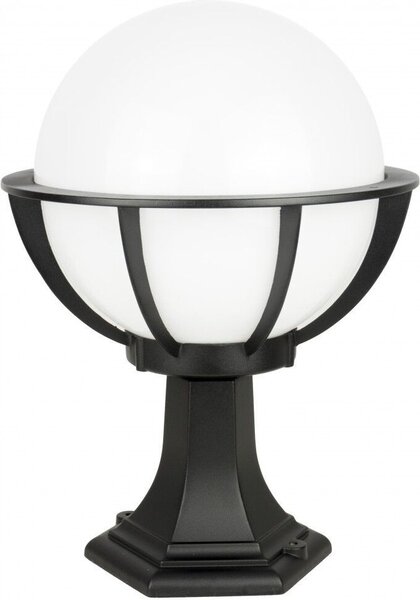 Lampada da giardino a stelo 43 cm sfera bianca o fumé 25 cm 1xE27 nero IP43 SU-MA Kule K 4011/1/KPO 250