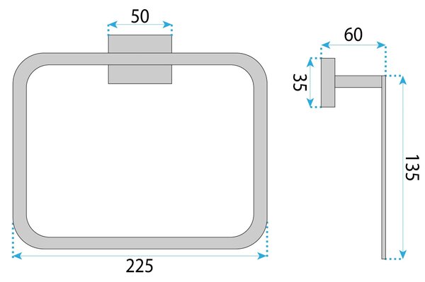 Portasciugamano da bagno Ring 210 OSTE CHROME