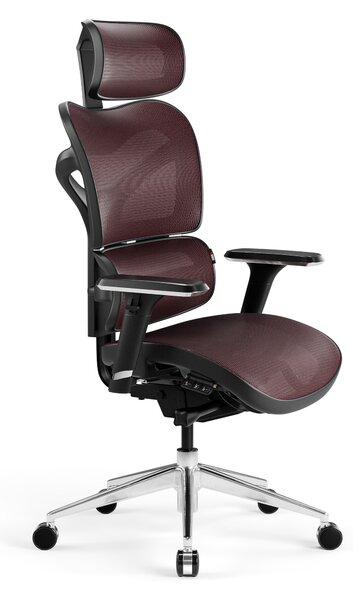 Sedia da ufficio ergonomica Diablo V-Commander Sedia da ufficio Braccioli 3D Poggiatesta e seduta regolabili Colore: nero-maroon