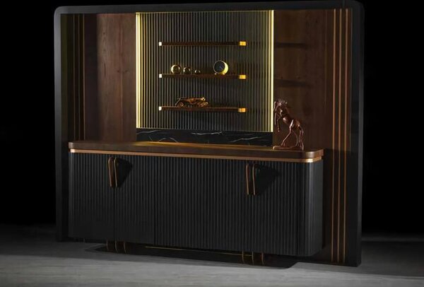 Set di studio con armadio scrivania e tavolino per l'illuminazione