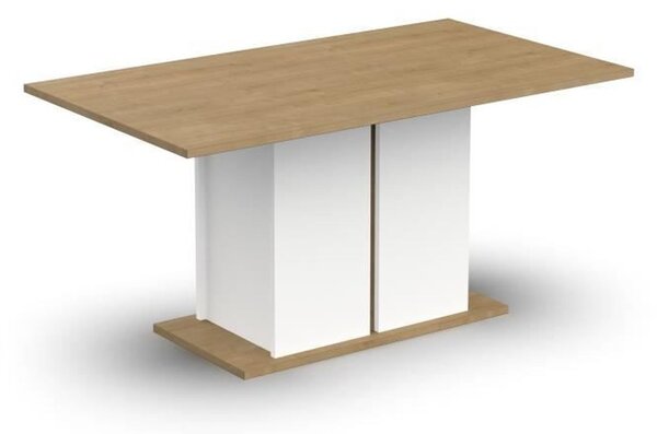 Tavolo da pranzo singolo ACCESS - 6 persone - rovere Hamilton e bianco - 160 x 78 x 90 cm