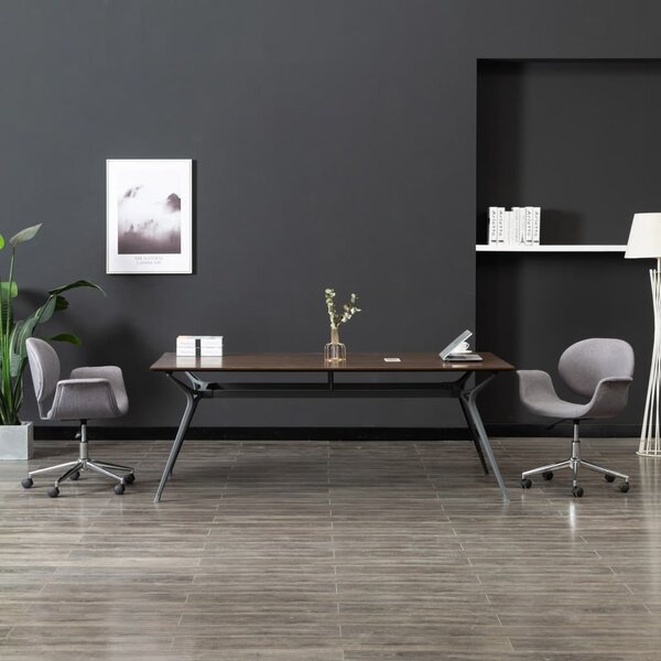 The Living Store Sedia da ufficio girevole in tessuto grigio