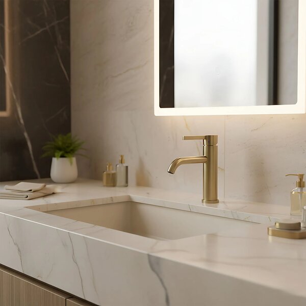 Rubinetto da lavabo Rea Foster Nickel Gold Low