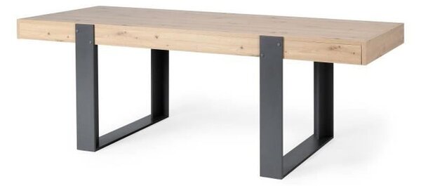 Tavolo da pranzo - Decoro Craftsman in rovere e grigio ombra - L 223,9 x P 93 x H 78,6 cm - LOFT