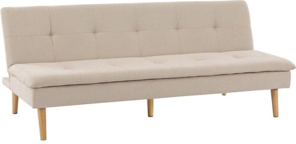 Divano letto - 3 posti - AGATHE - Tessuto beige - 180 x 74 x 72 cm
