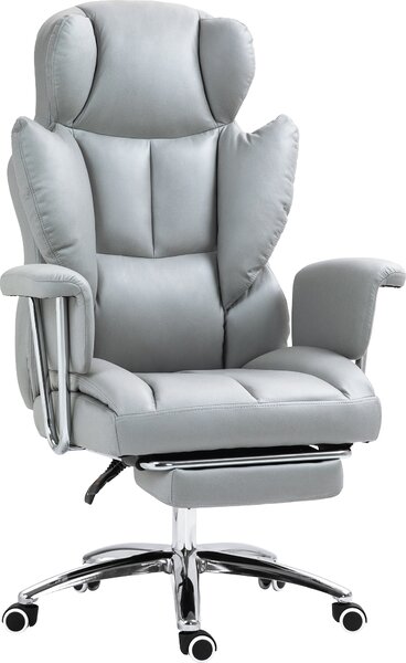 Sedia da ufficio HOMCOM con funzione reclinabile, sedia da scrivania ergonomica, sedia girevole