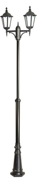 Lampione da giardino classico 295 cm 2xE27 nero IP43 SU-MA Retro OGMWN 2