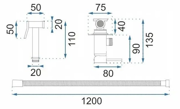Rubinetto bidet Rea Lungo Loop Titan