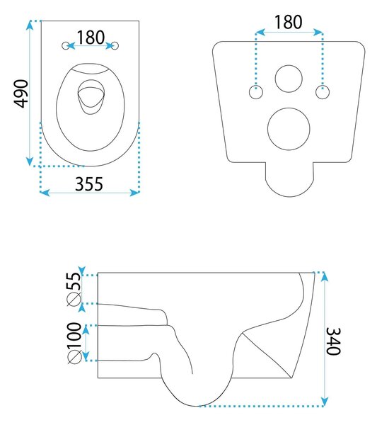 Vaso WC sospeso Rea Gustavo Rimless