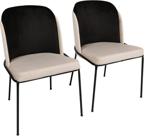 Skye Decor, Dore 145 V2, set di sedie (2 pezzi), nero, 100% METALLO, 54 x 55 x 86 cm