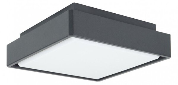 Lampada da soffitto esterna plafoniera quadrata LED 18W grigio scuro IP65 SU-MA BN-KW200