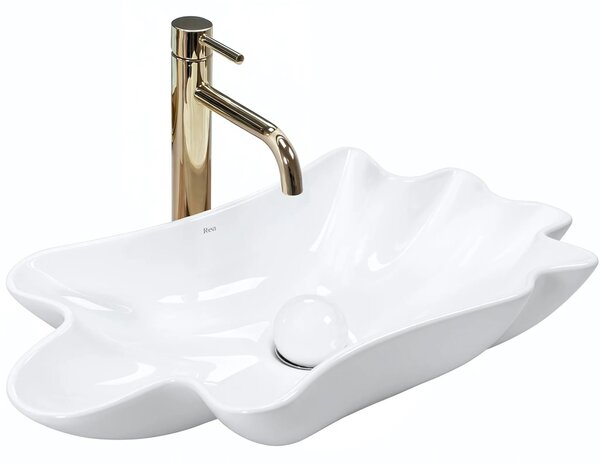 Lavabo da appoggio REA Infinity + Tappo Click-Clack