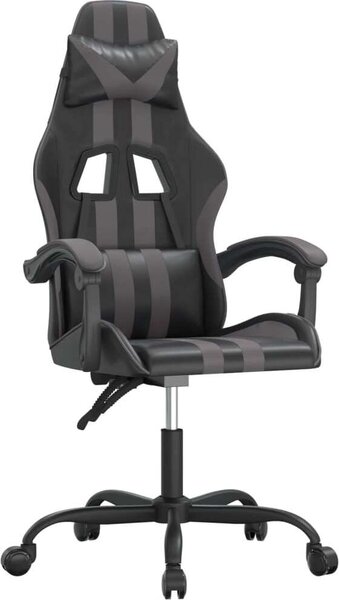 Sedia da Gaming Nera e Grigia in Pelle finta