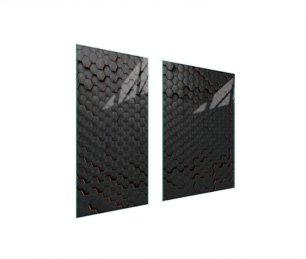 Piastre copri fornelli 2 pezzi 75x52 Copri piano cottura in Vetroceramica tagliere in vetro modello nero