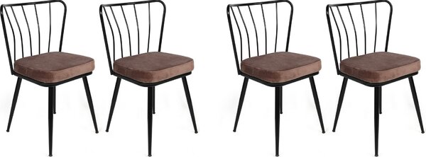 Skye Decor, Yldz-947 V4, set di sedie (4 pezzi), marrone chiaro, 100 % METALLO, 43 x 42 x 82 cm