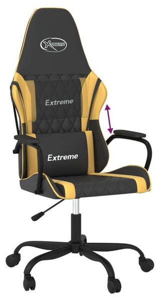 VidaXL Sedia da gioco in ecopelle nera e dorata