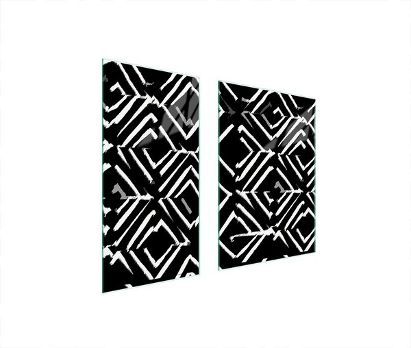 Piastre copri fornelli 2 pezzi 75x52 Copri piano cottura in Vetroceramica tagliere in vetro pezzo nero