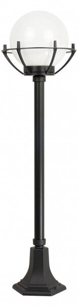 Lampada da giardino a stelo 102 cm sfera bianca o fumé 25 cm 1xE27 nero IP43 SU-MA Kule K 5002/2/KPO