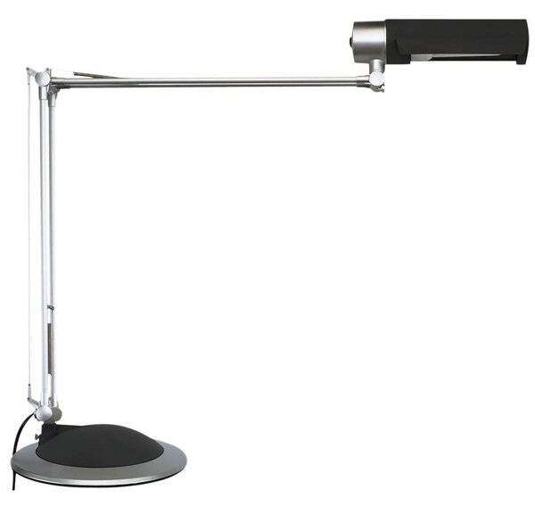 MAUL lampada da tavolo MAULoffice E27 LED 3.000 K base a morsetto argento