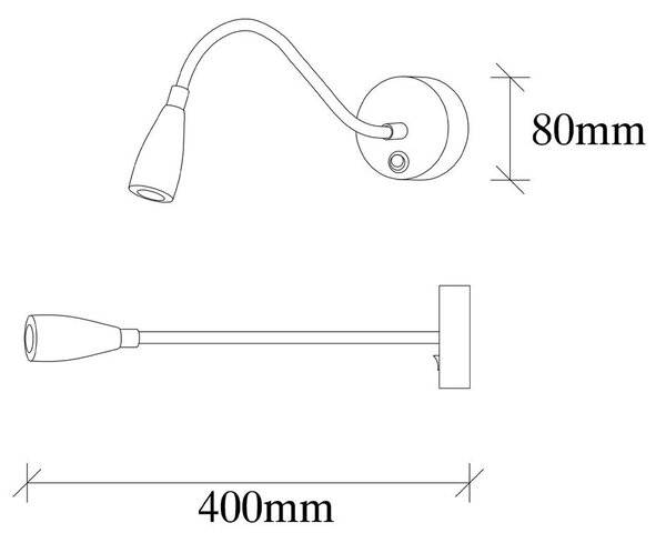 Lampada da parete LED dorata Reading – Opviq lights