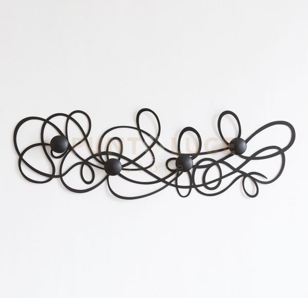 Appendiabiti da muro di design doodle nero