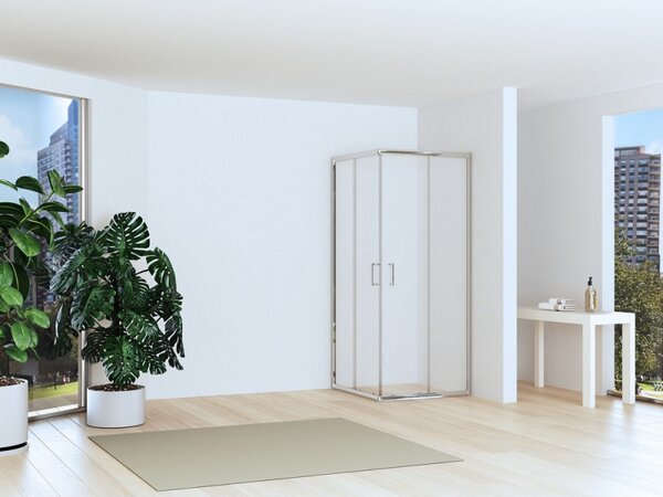 Box doccia 70x90 altezza 170cm vetro anticalcare trasparente | CHIARA EDGE-Q - KAMALU
