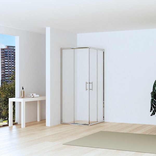 Box doccia angolo 90x90 altezza ridotta 170cm vetro trasparente | CHIARA EDGE-R - KAMALU