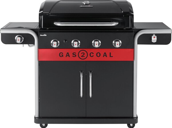 Char-Broil Gas2Coal 2.0 4B Grill Carrello Carbone e gas naturale Nero Acciaio inox Rosso